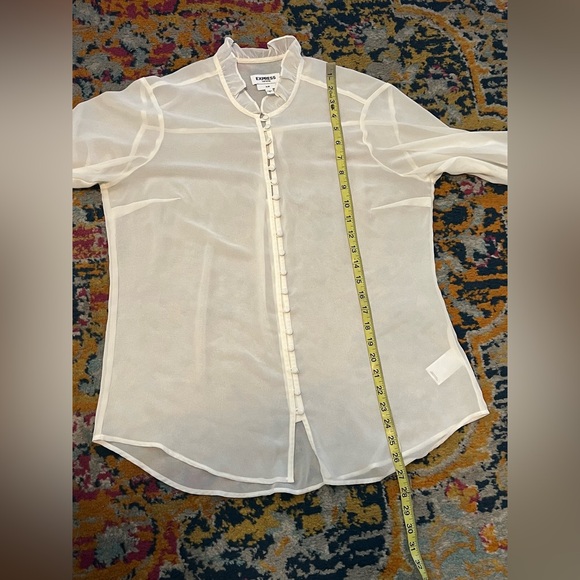 Express Portofino Slim Sheer Blouse - Picture 4 of 14